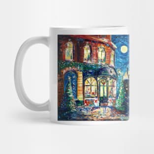 Old Cafe on Christmas Night Mug